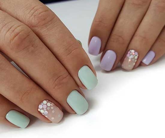 Lilac and mint color