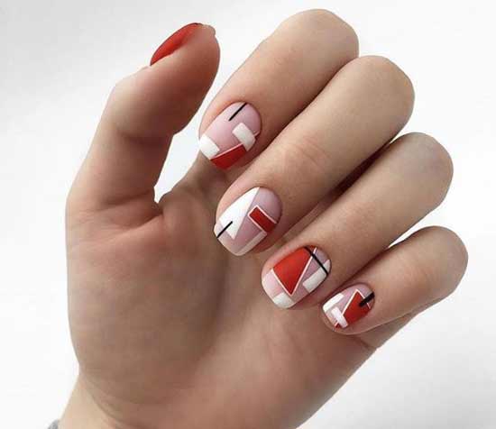 Original geometric design in manicure