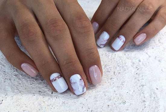 Combined manicure short nails