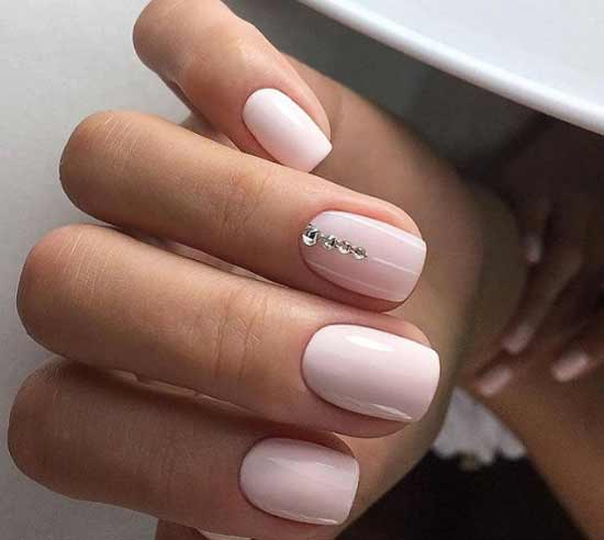 Light pink with single rhinestones