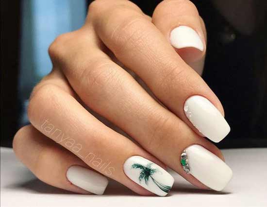 Matte white manicure