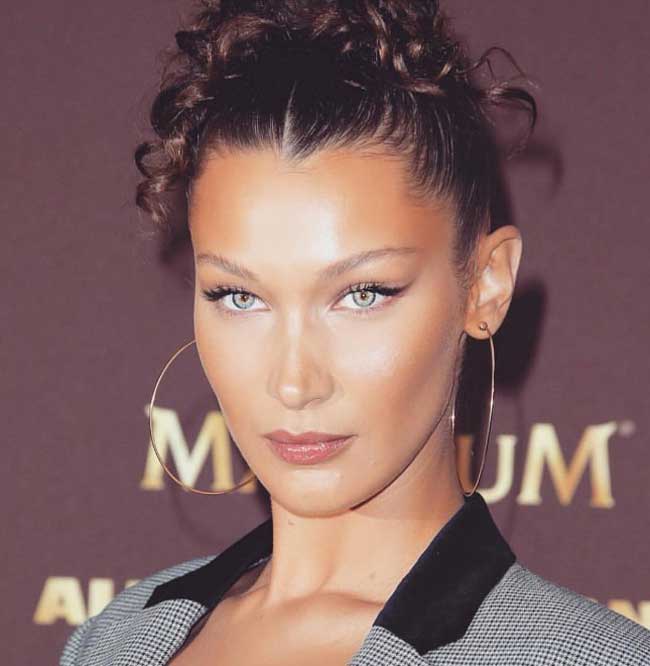 Bella Hadid in fashionable earrings