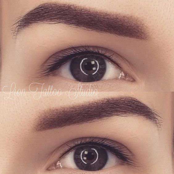 Effect and result of pixel filling of the eyebrow shape