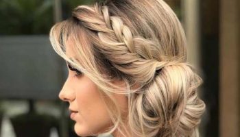 Frange tressée et chignon