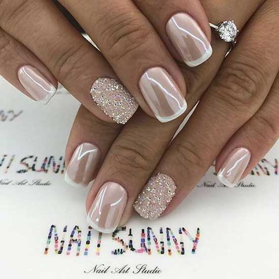 French and matching micro rhinestones