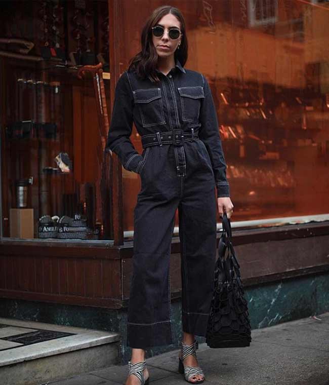 Denim jumpsuit for fall