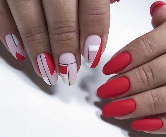 Red matte manicure