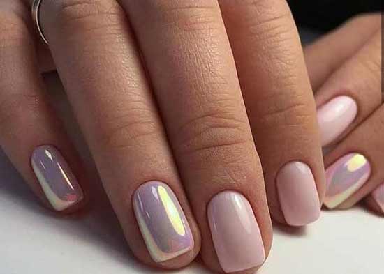 Office nail design - soft pink