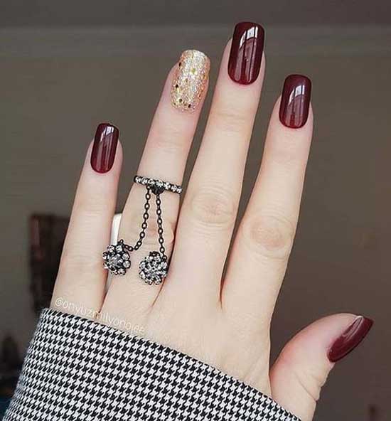 Manicure in dark colors