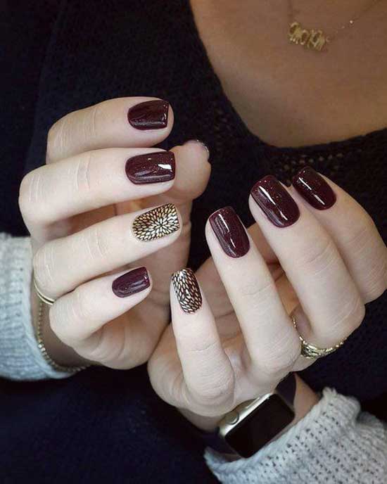 Dark cherry manicure