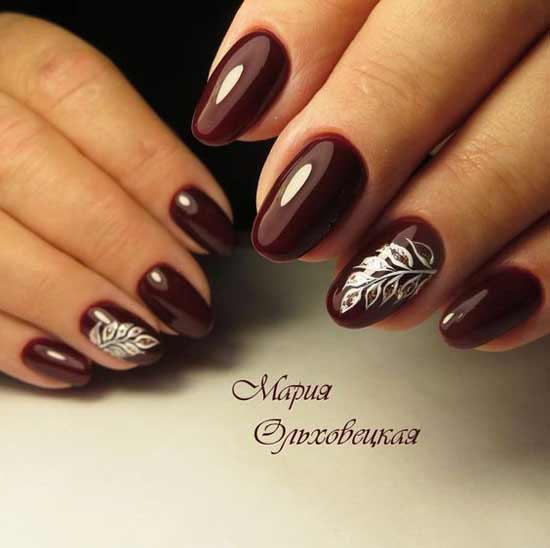 Dark cherry manicure