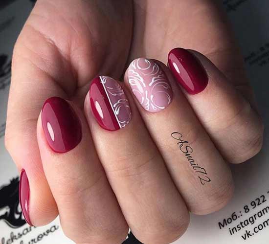 Dark red with monograms