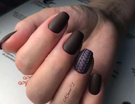 Dark brown manicure