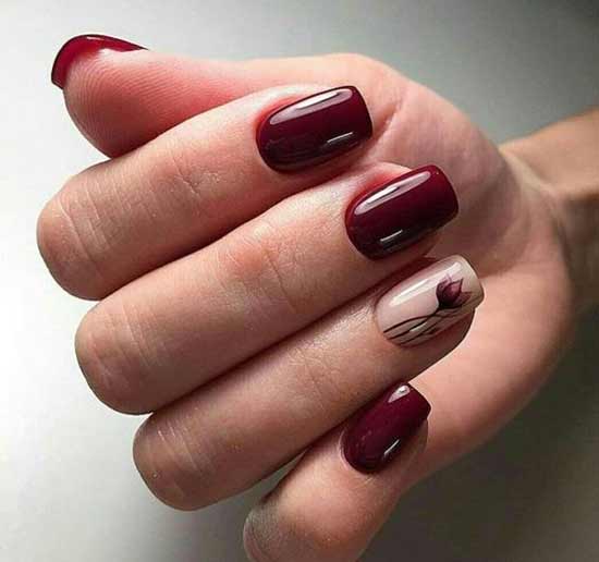 Burgundy manicure