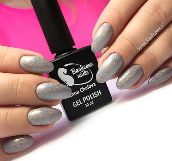 Hardware manicure, gray gel polish