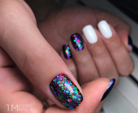 Glitter and glitter manicure trend