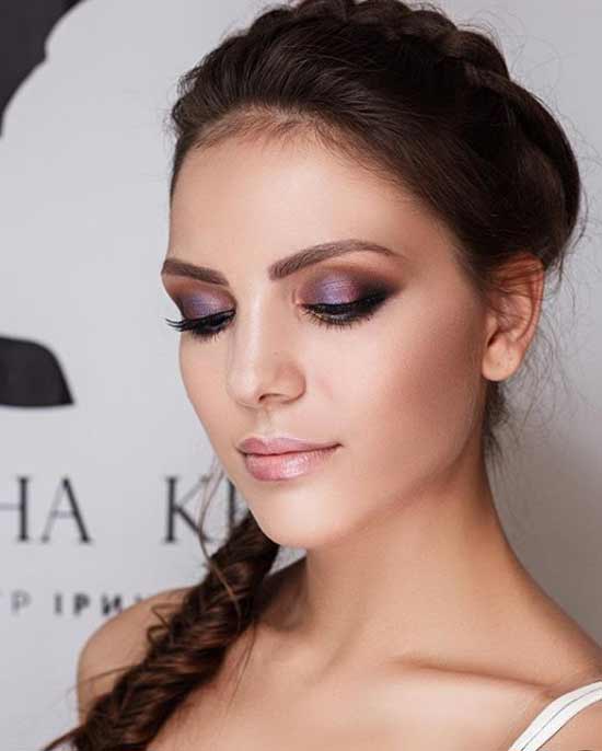 Makeup in violet-lilac shades