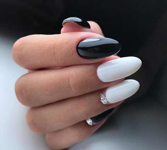 Black and white classic and rhinestones