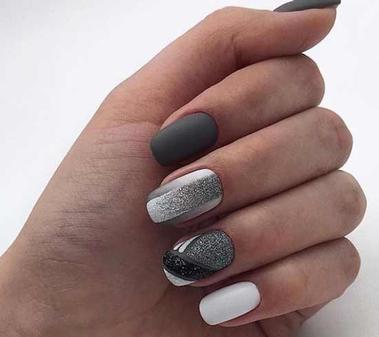 Gray manicure for autumn