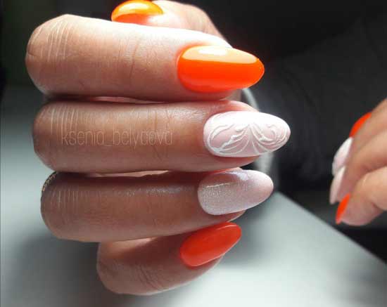 Orange manicure for autumn