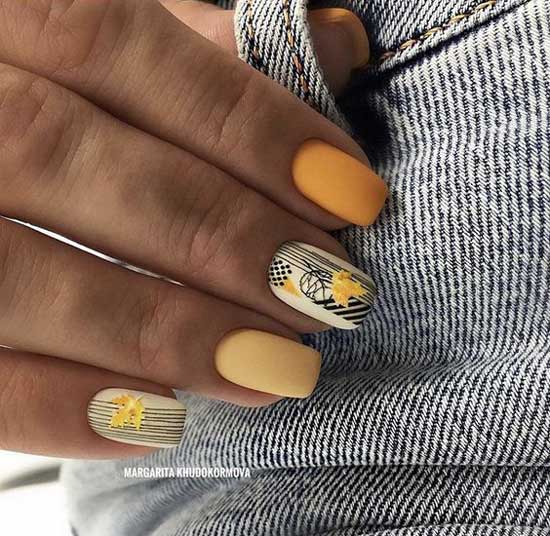 Autumn leaf manicure