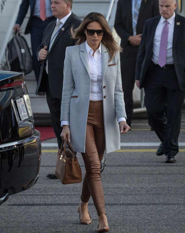 Melania Trump in flat shoes