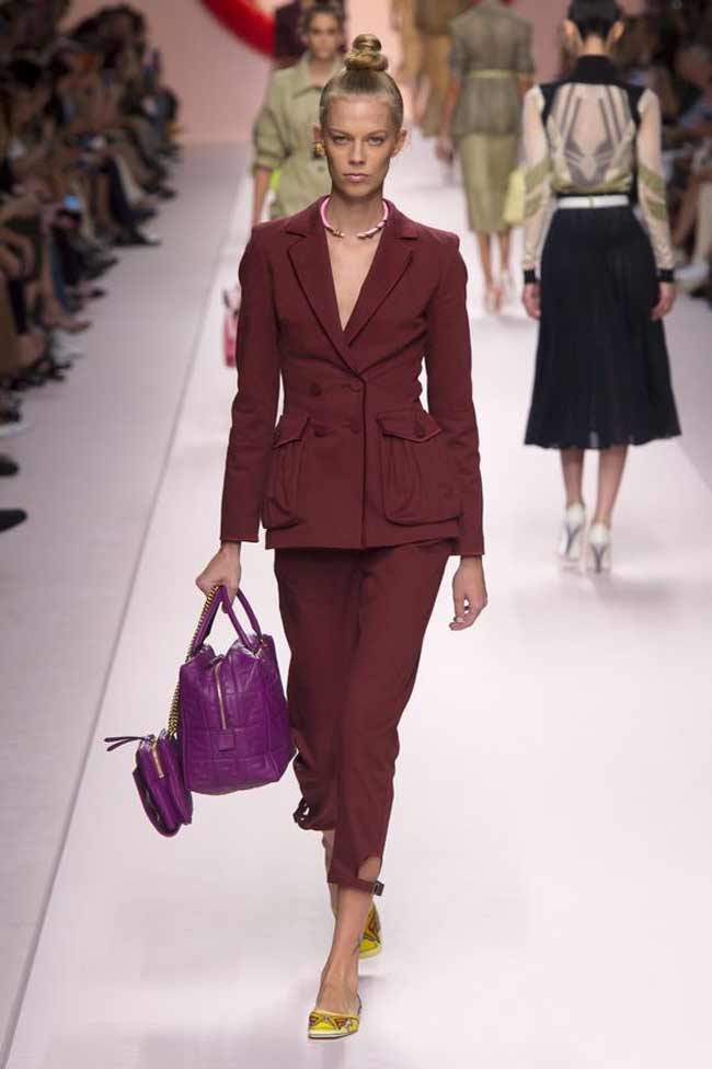 Burgundy trouser suit