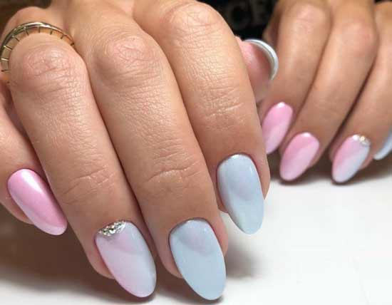 Rose + bleu frotter sur les ongles