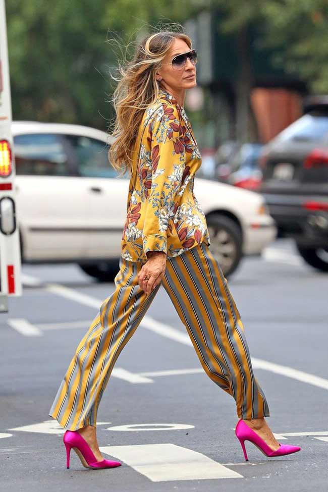 Sarah Jessica Parker sur le tournage d'Intimissimi