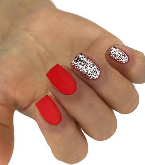 Red matte and sequins