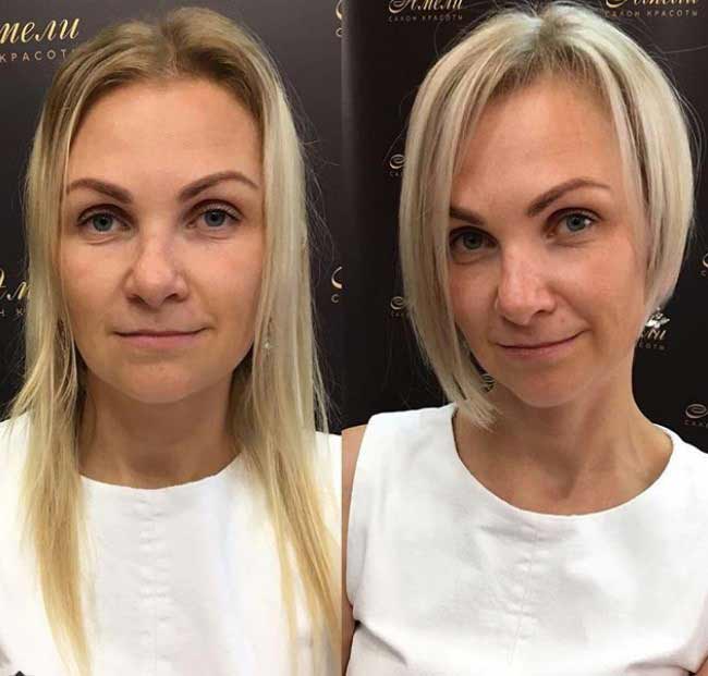 Coupe de cheveux et coloration du styliste