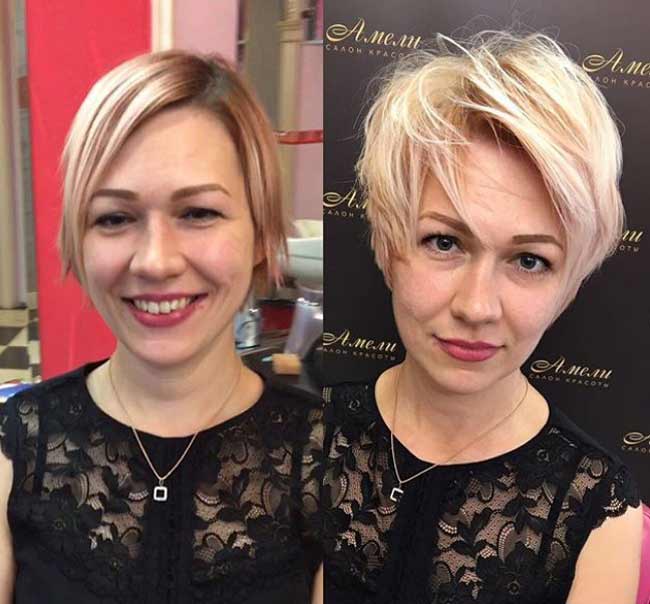 Short hair that increases hair volume