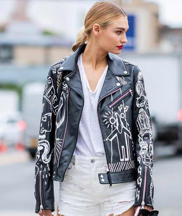 Fashionable leather jacket