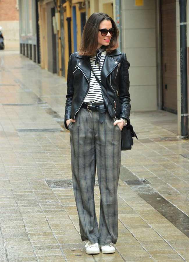 Stylish look with a women's biker jacket