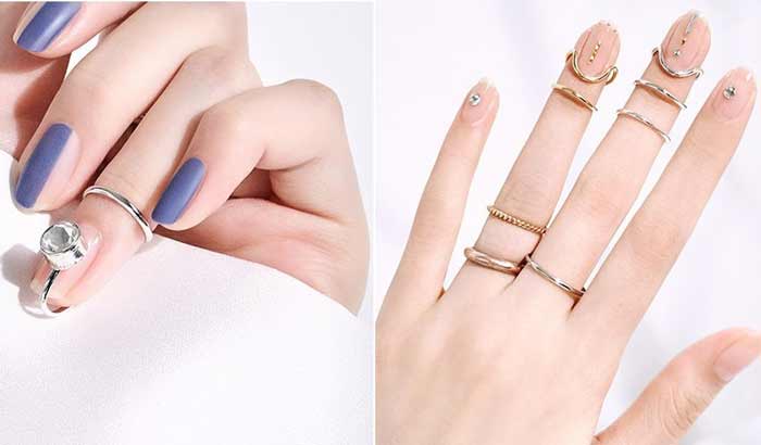 Cuff ring for nail decoration