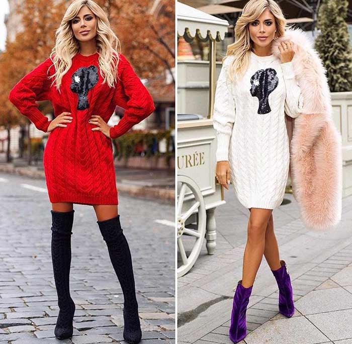 Fashionable knitted dresses for autumn