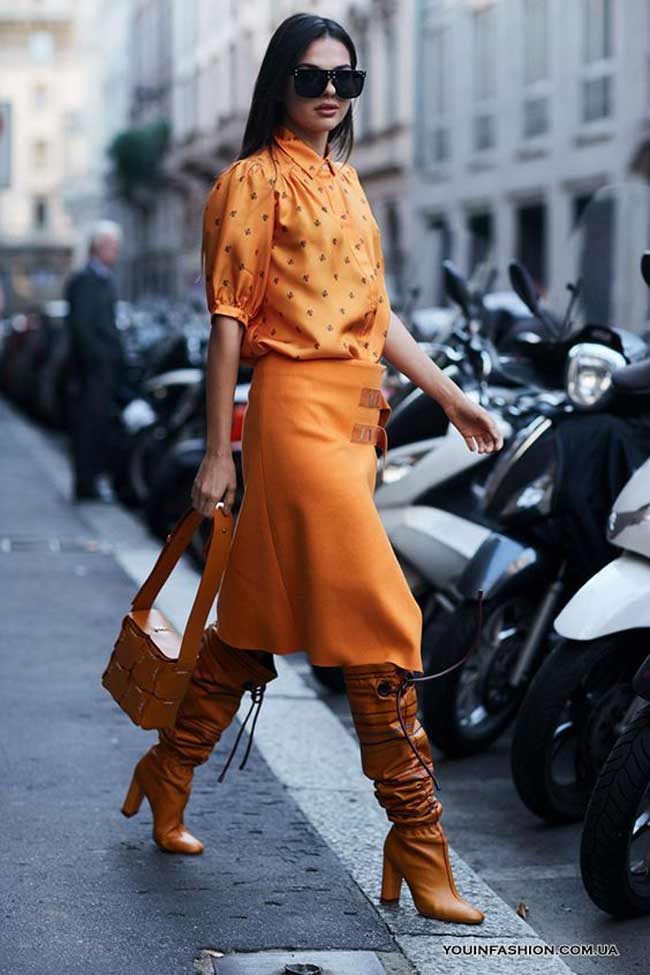 Street style image - monochrome orange