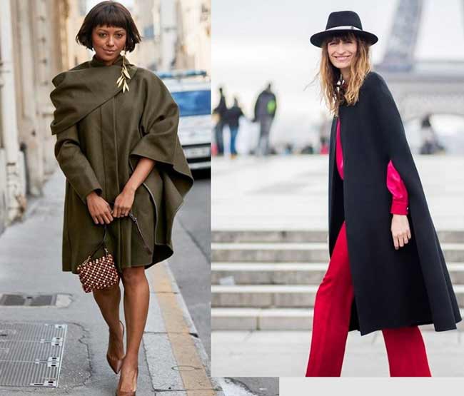 Street style cape coat