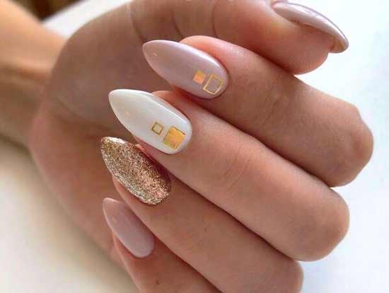 Golden details in manicure