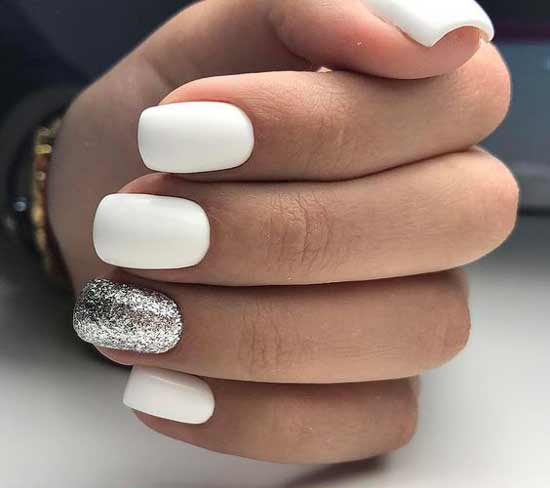 White + silver nails