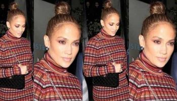 J. Lo dans la robe en maille parfaite