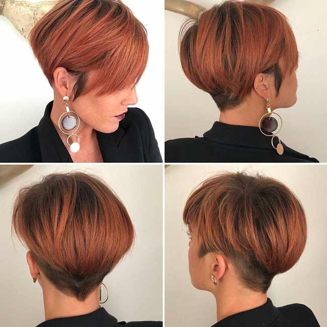 Cheveux courts et teintes rouges tendance