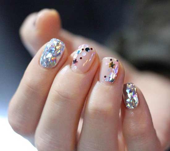 New Year nail art on a transparent background