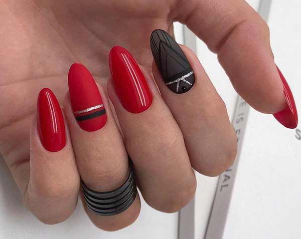 Red and black manicure 2019