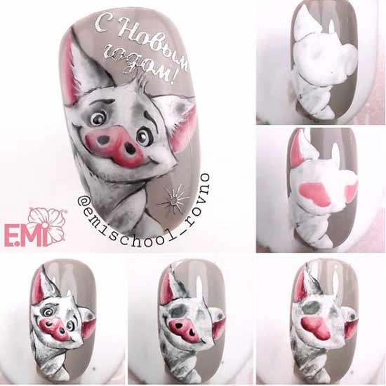 Piggy 2019 - step by step on nails