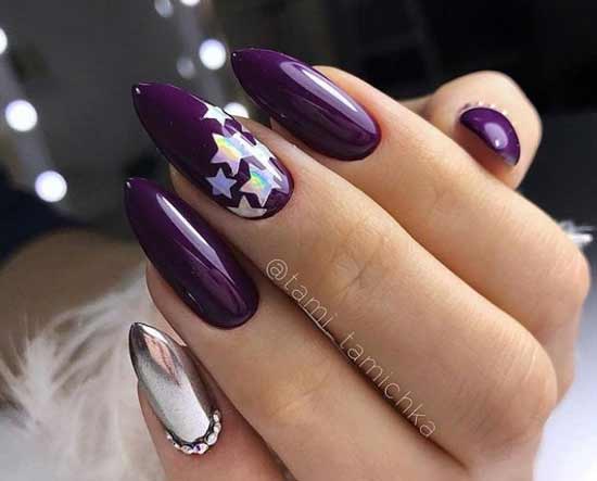 Purple + stars = New Year's manicure