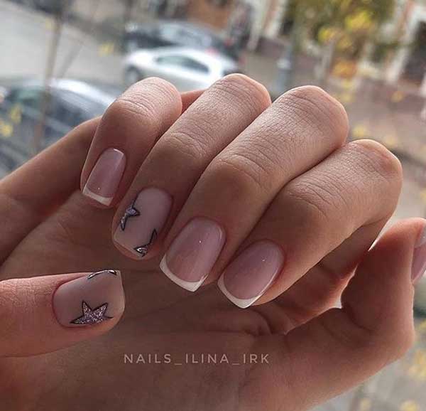 French and simple drawing manicure 2019