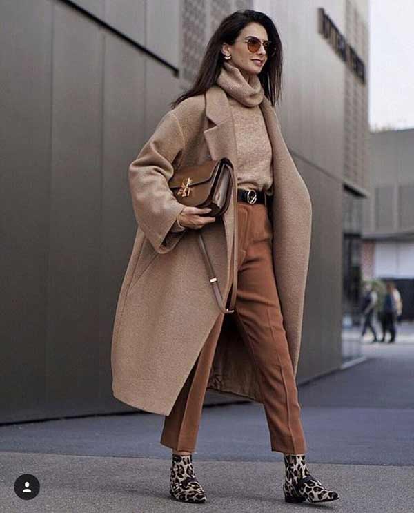 Cocoon coat in beige