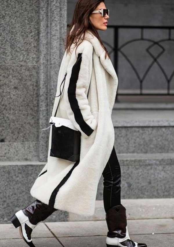 Faux white fur coat - maxi length