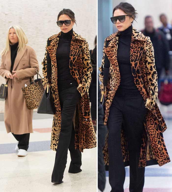 Victoria Beckham Leopard Coat Look